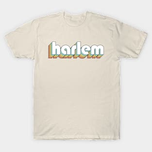 Harlem - Retro Rainbow Typography Faded Style T-Shirt